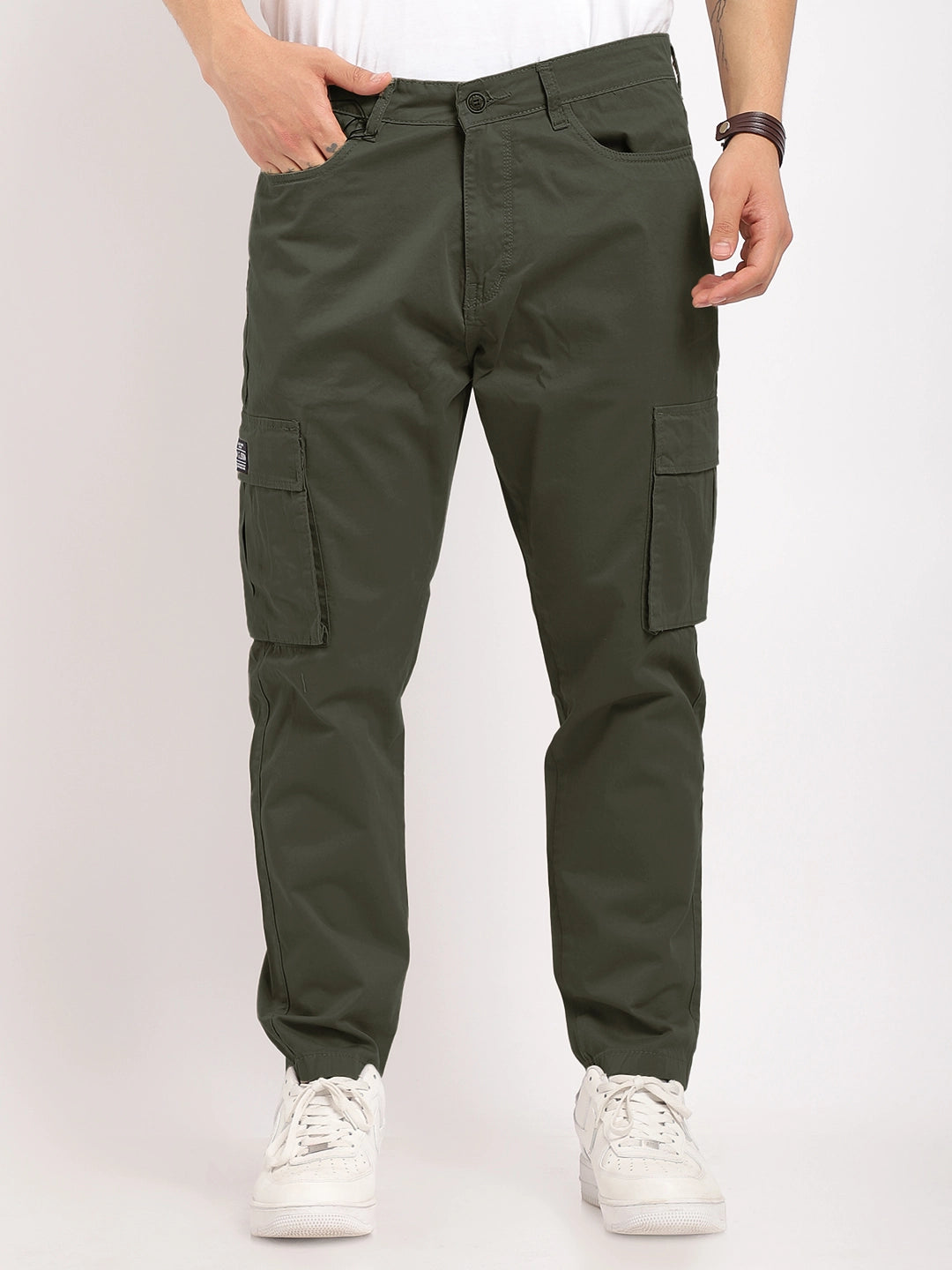 Barons Dark Olive Green Cotton Cargo