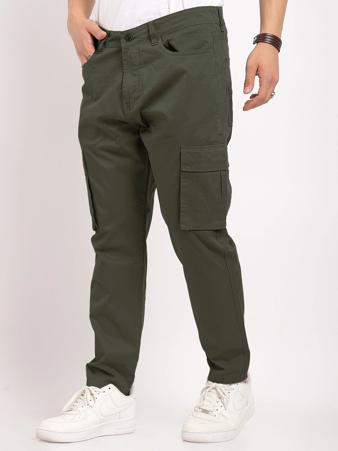 Barons Dark Olive Green Cotton Cargo