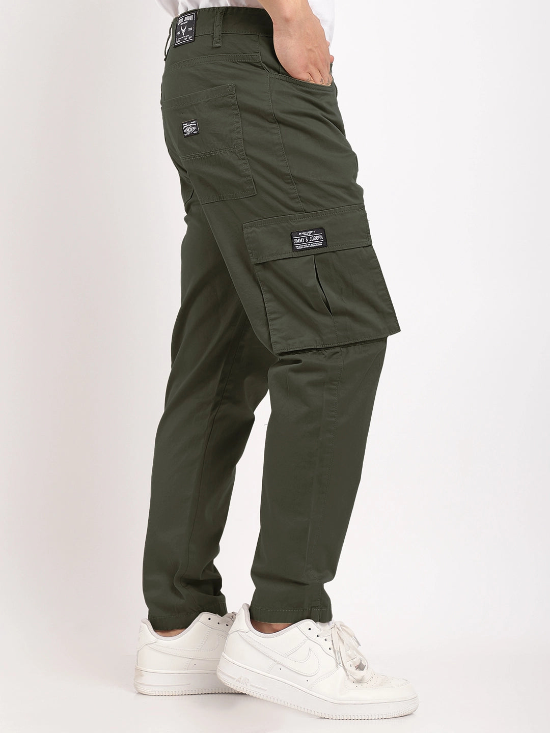 Barons Dark Olive Green Cotton Cargo