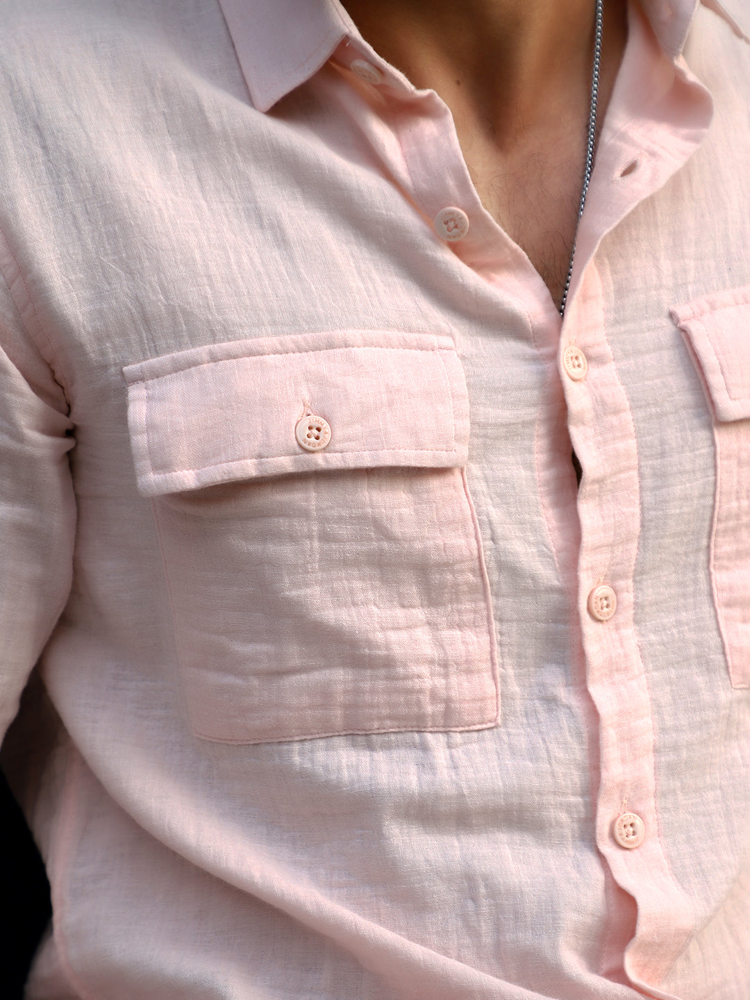 Vero Vibe Lucas Double Clothe Blush Pink Shirt