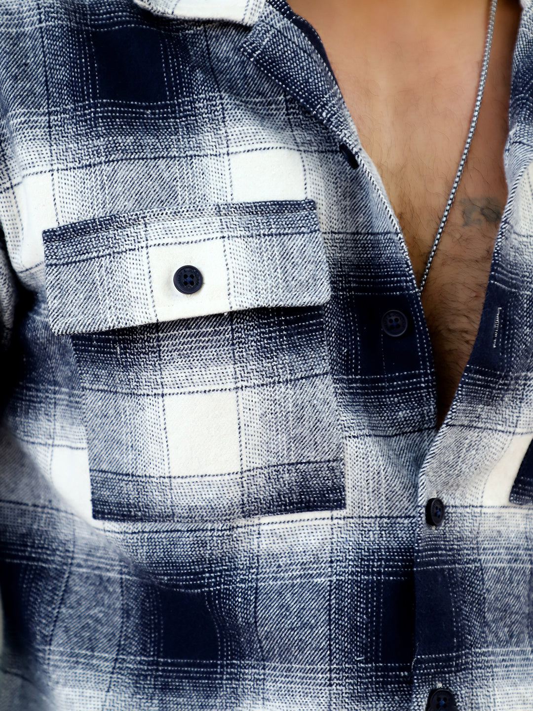 Afterdark Dark Blue Check Full Sleeve Shirt