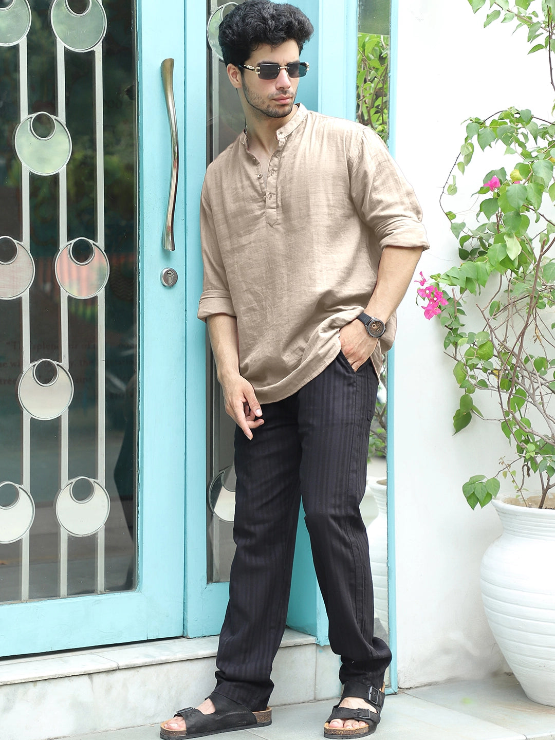 Fusion Drift Light Beige Kurta
