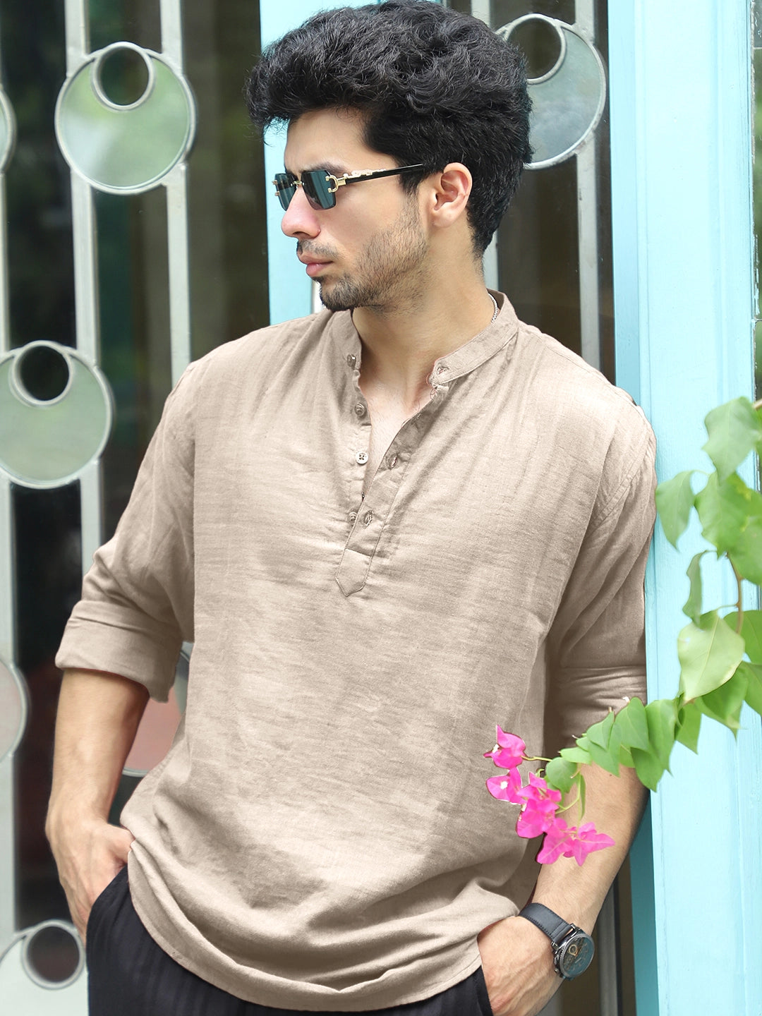 Fusion Drift Light Beige Kurta