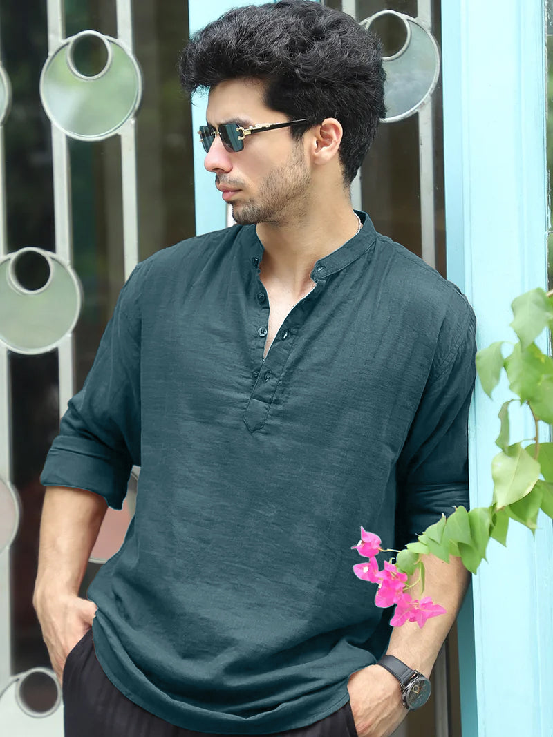 Fusion Drift Ocean Blue Kurta