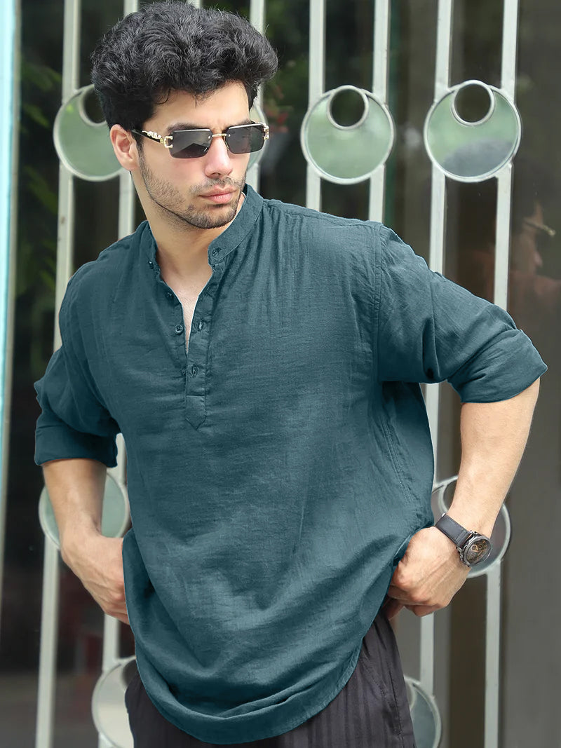 Fusion Drift Ocean Blue Kurta