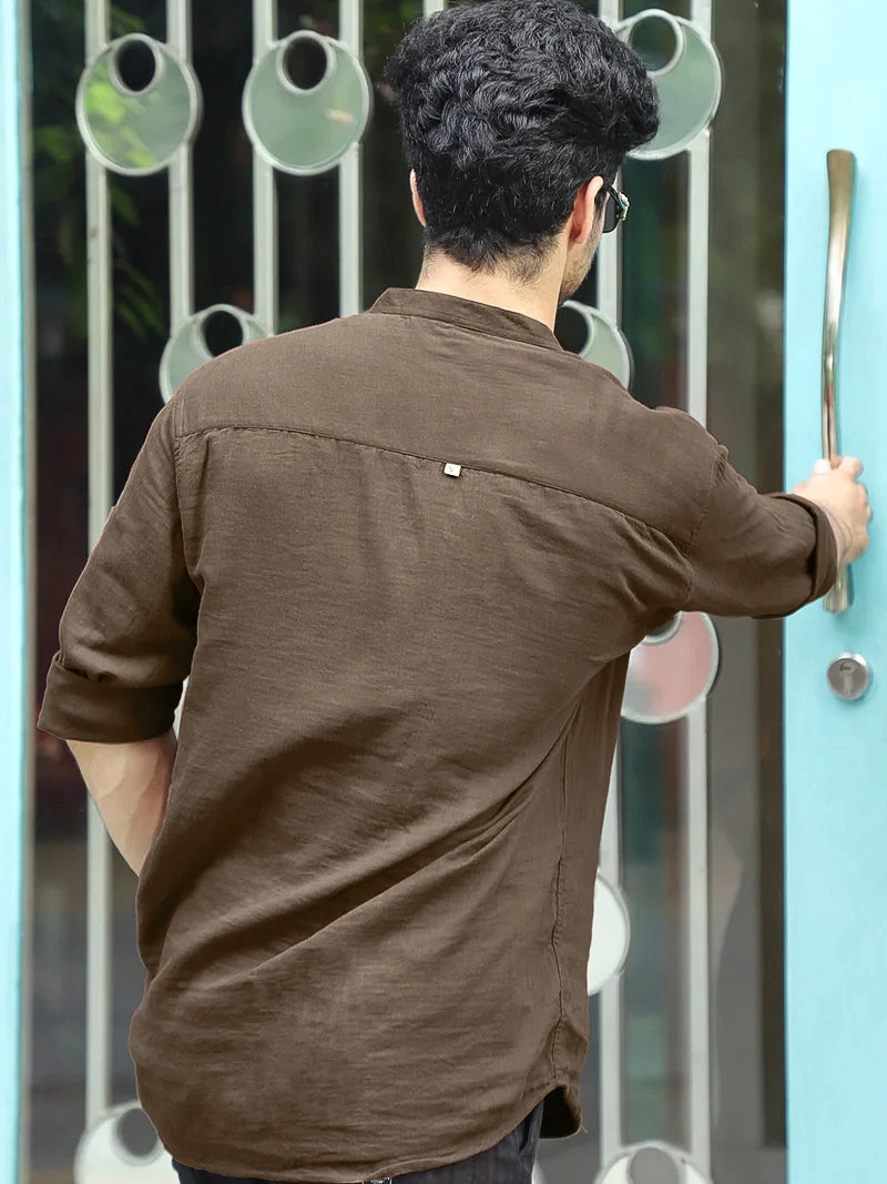 Fusion Drift Peanut Brown Kurta