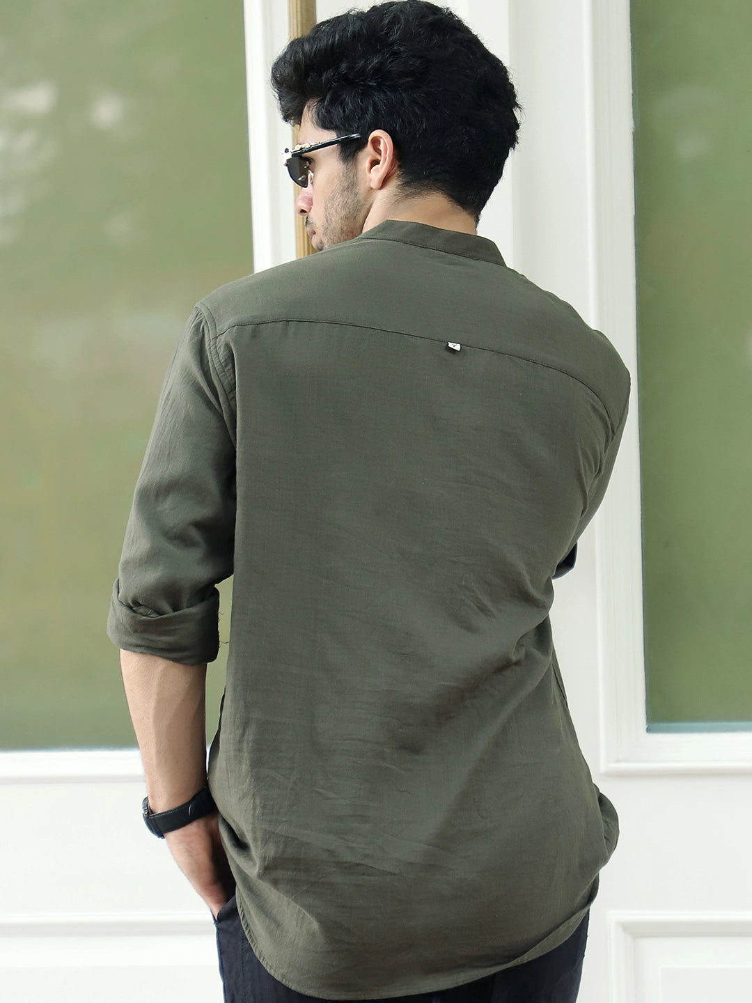 Fusion Drift Olive Kurta