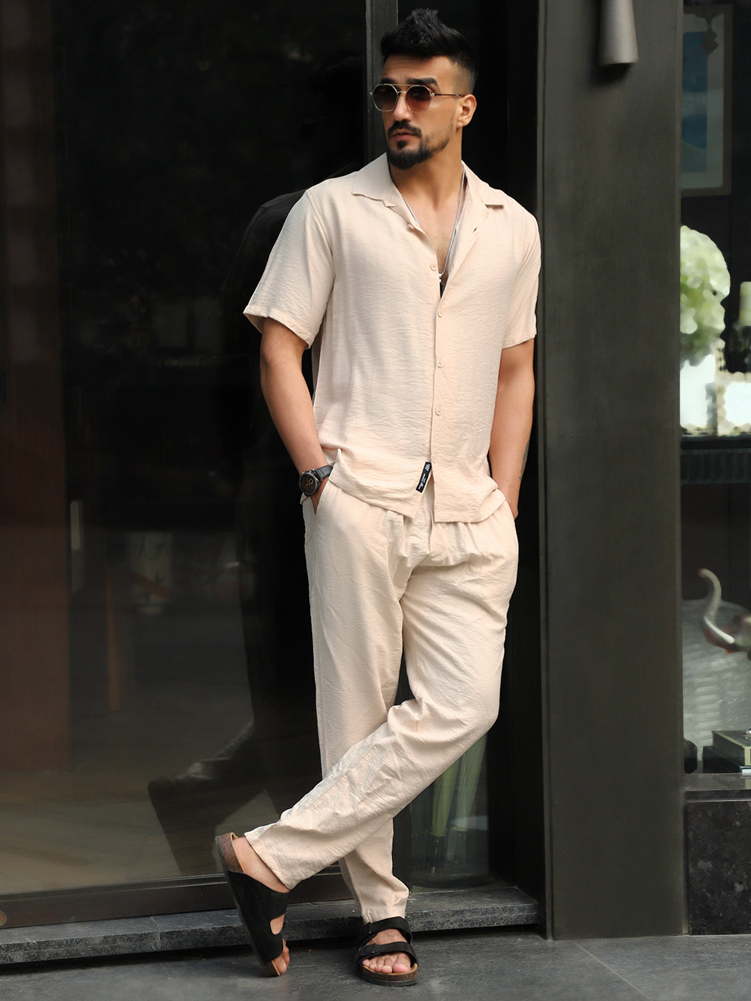 Linen Atlantica Light Beige Co-Ord Set