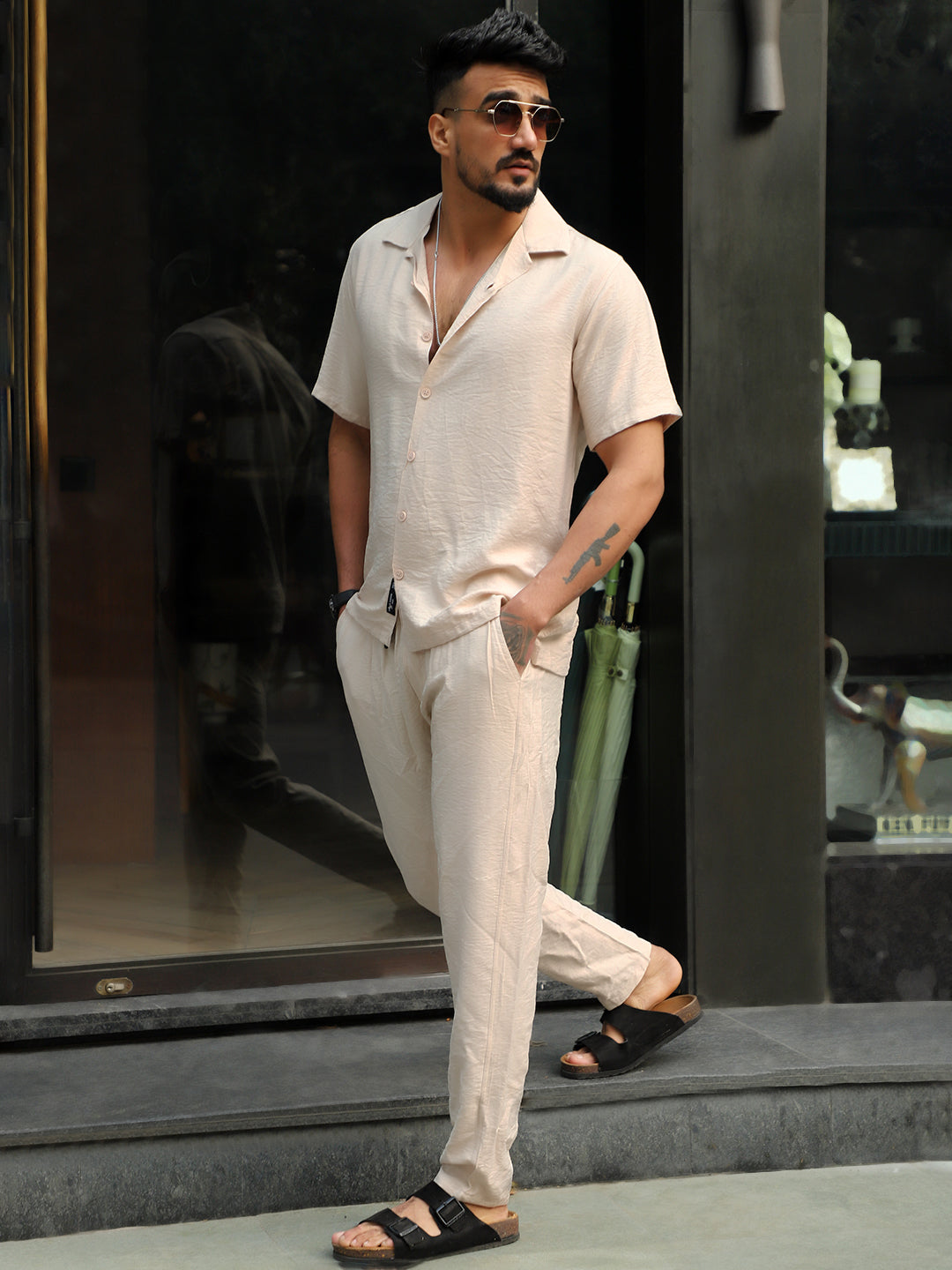 Linen Atlantica Light Beige Co-Ord Set