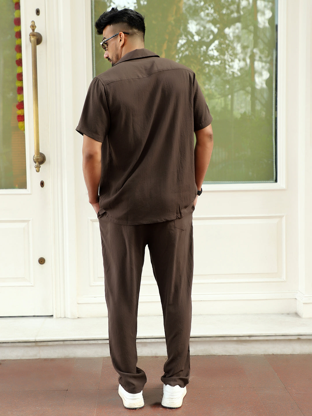 Linen Atlantica Dark Brown Co-Ord Set