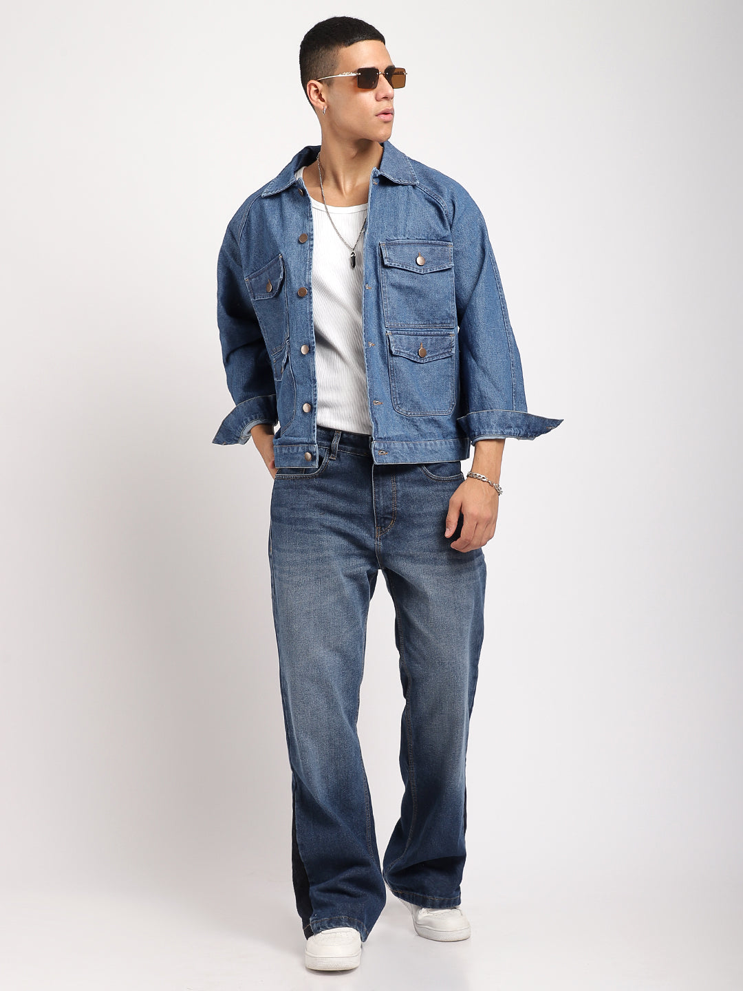 Oxford Essentials Ocean Blue Denim Jacket 4 Pocket