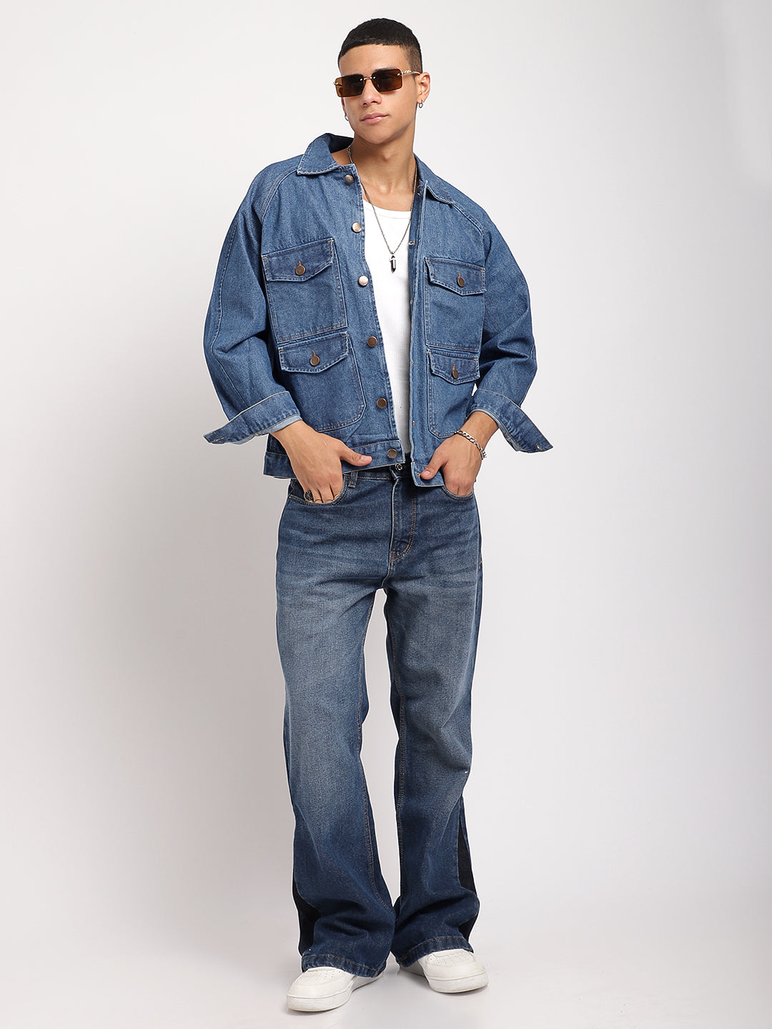 Oxford Essentials Ocean Blue Denim Jacket 4 Pocket