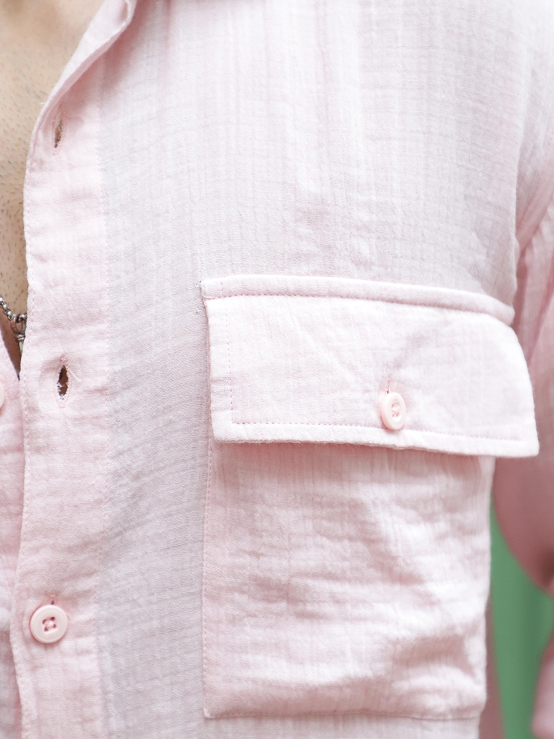 Vero Vibe Lucas Double Clothe Blush Pink Shirt