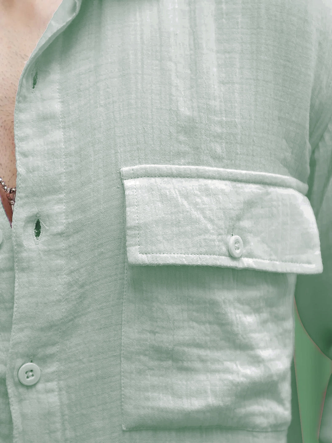 Vero Vibe Lucas Double Clothe Pistachio Green Shirt