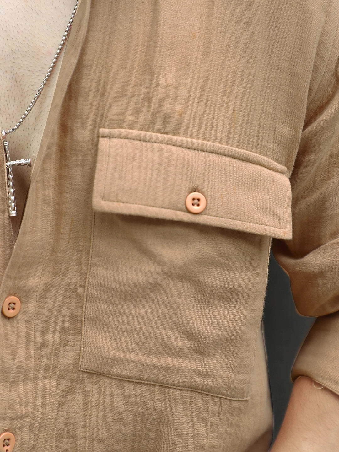 Vero Vibe Lucas Double Clothe Beige Shirt