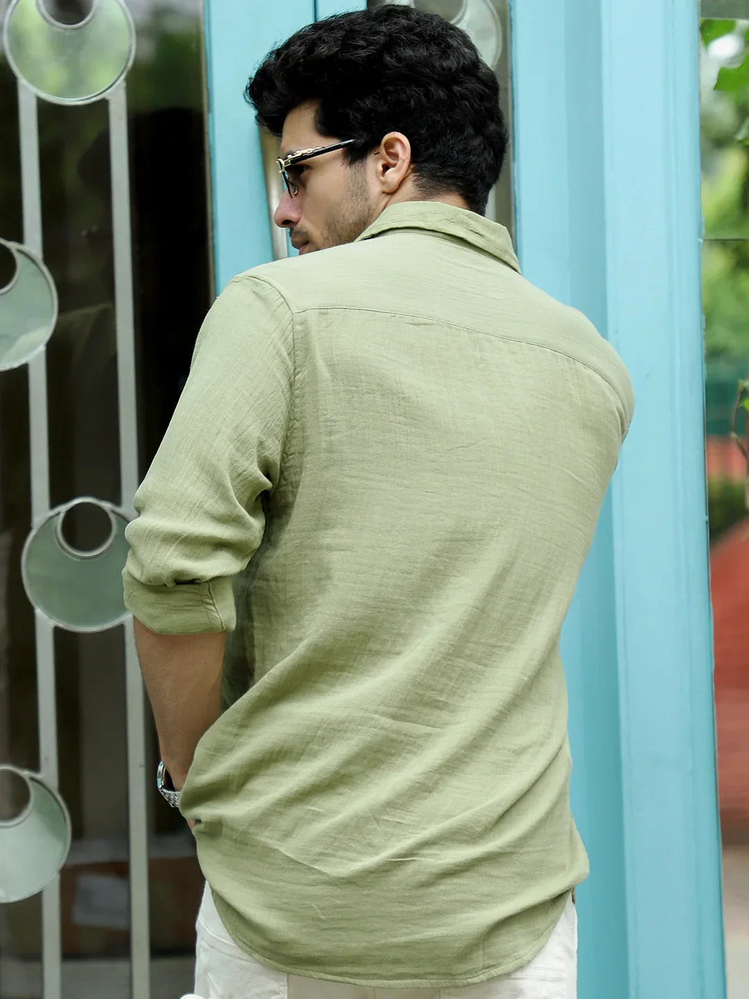 Vero Vibe Lucas Double Clothe Mint Green Shirt