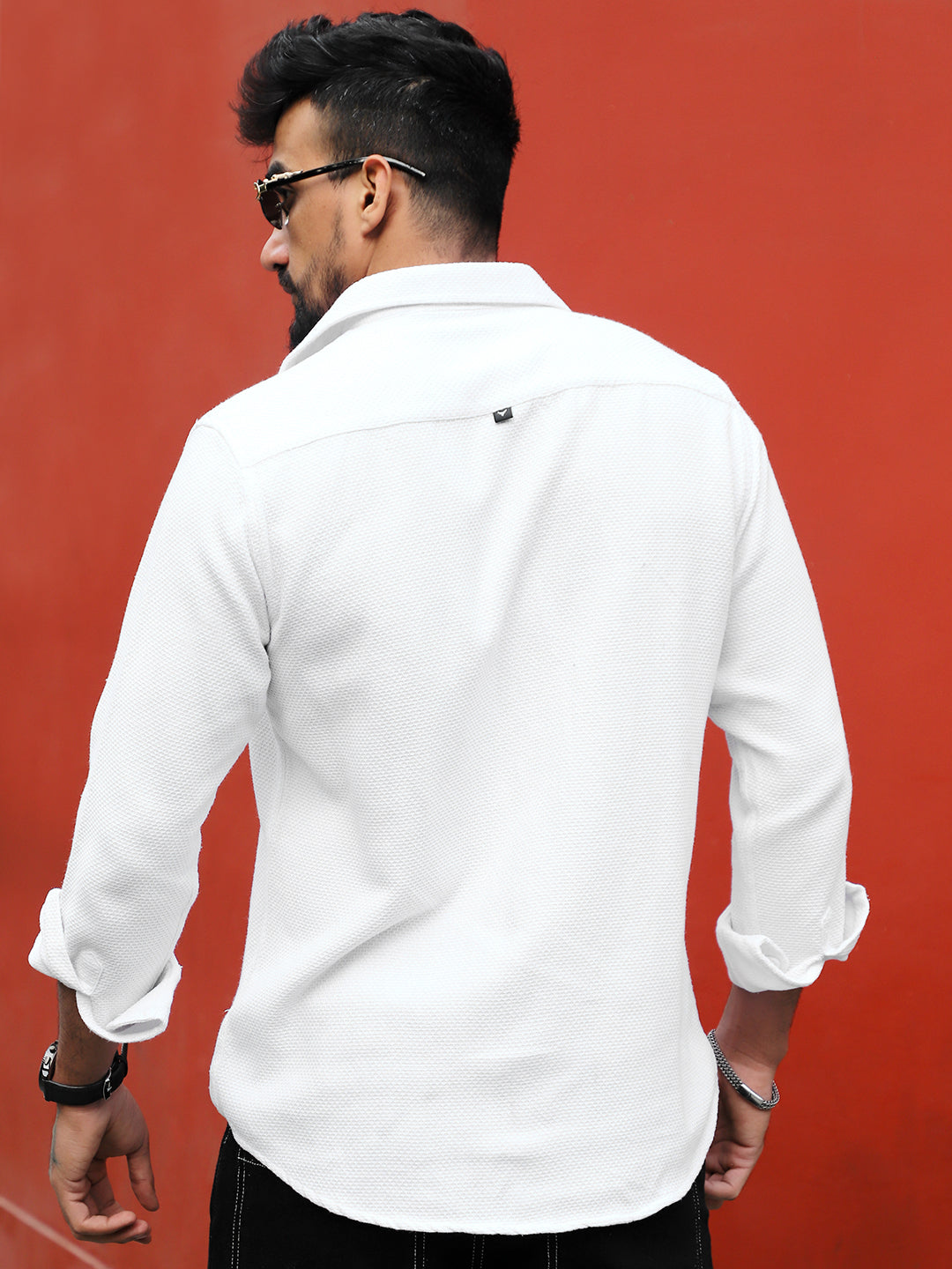 Tuscan White Texture Full Sleeve Shirt