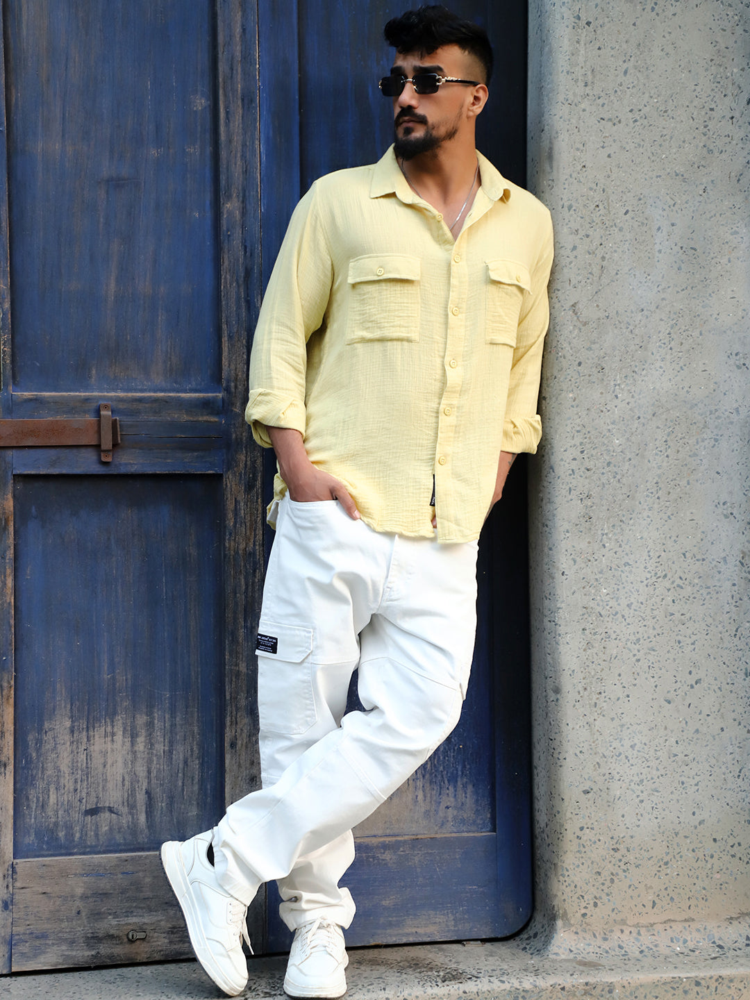 Vero Vibe Lucas Double Clothe Lemon Yellow Shirt