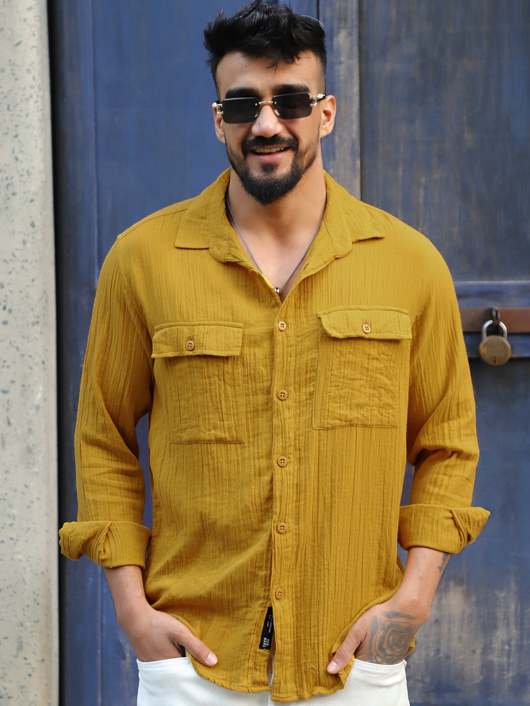 Vero Vibe Lucas Double Clothe Amber Shirt