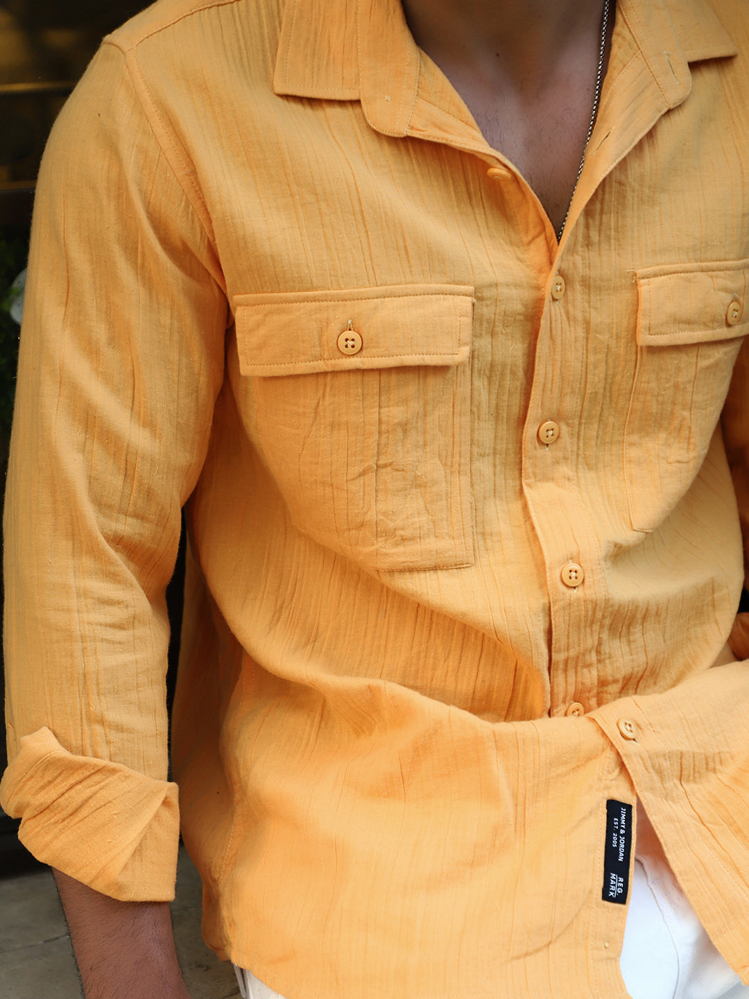 Vero Vibe Lucas Double Clothe Bright Yellow Shirt