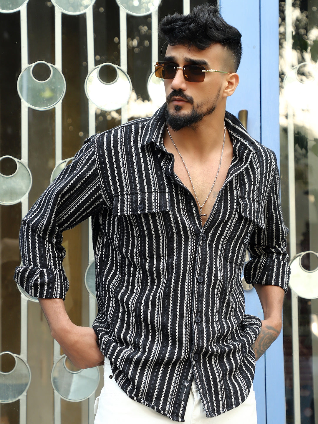 Maui Wave Black Stripe Full Sleeve Shirt