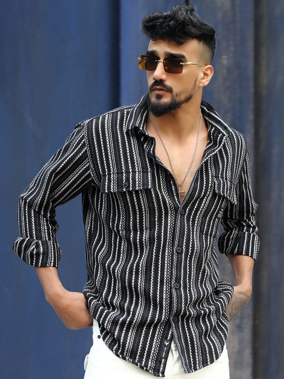 Maui Wave Black Stripe Full Sleeve Shirt