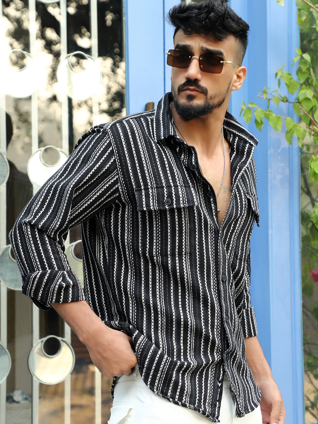 Maui Wave Black Stripe Full Sleeve Shirt