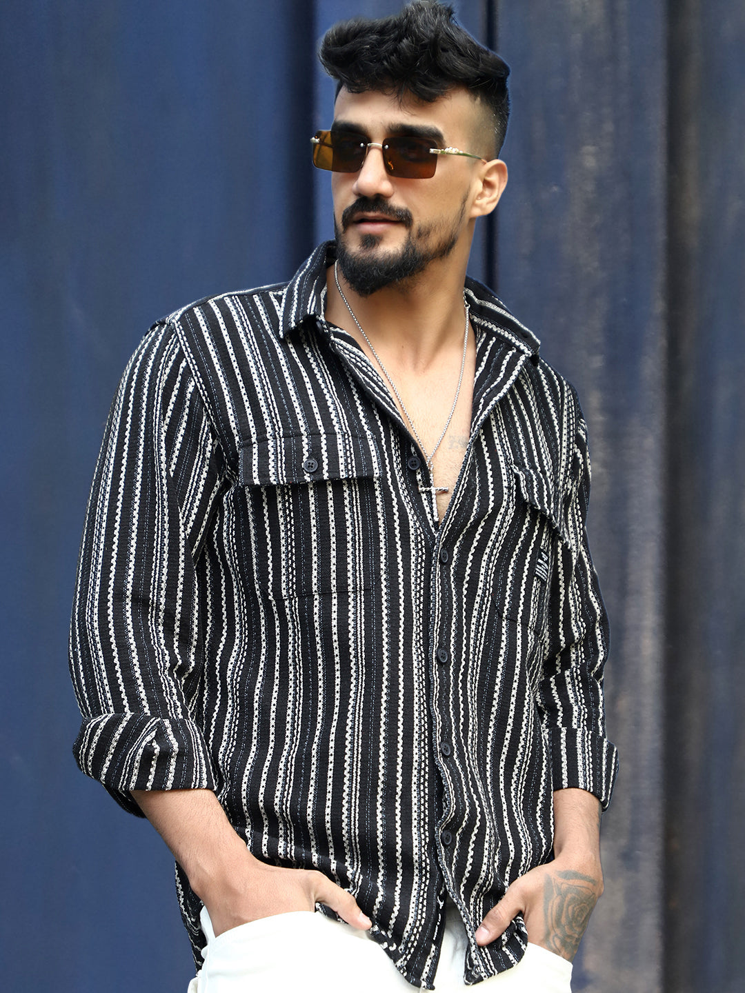 Maui Wave Black Stripe Full Sleeve Shirt