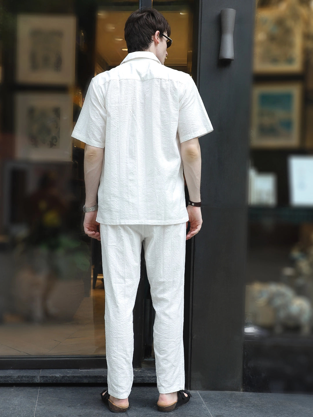 Cloudlines White Textured Co Ord Set