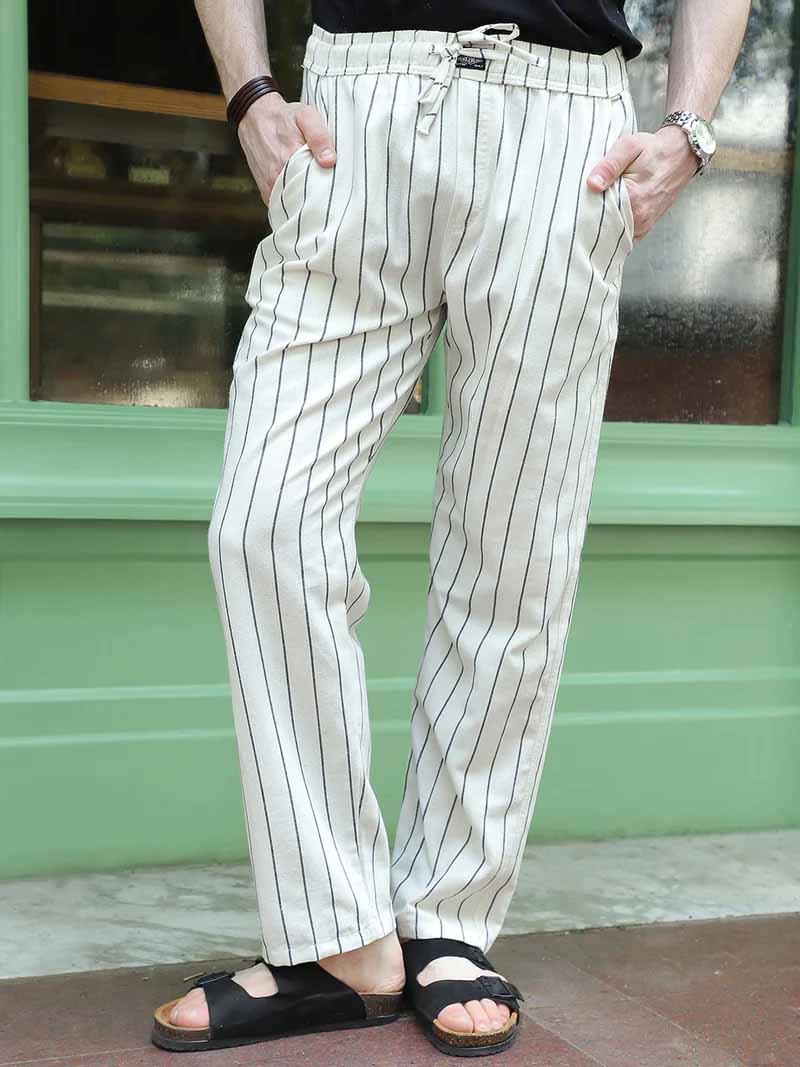 Frostline Off White Stripe Trouser