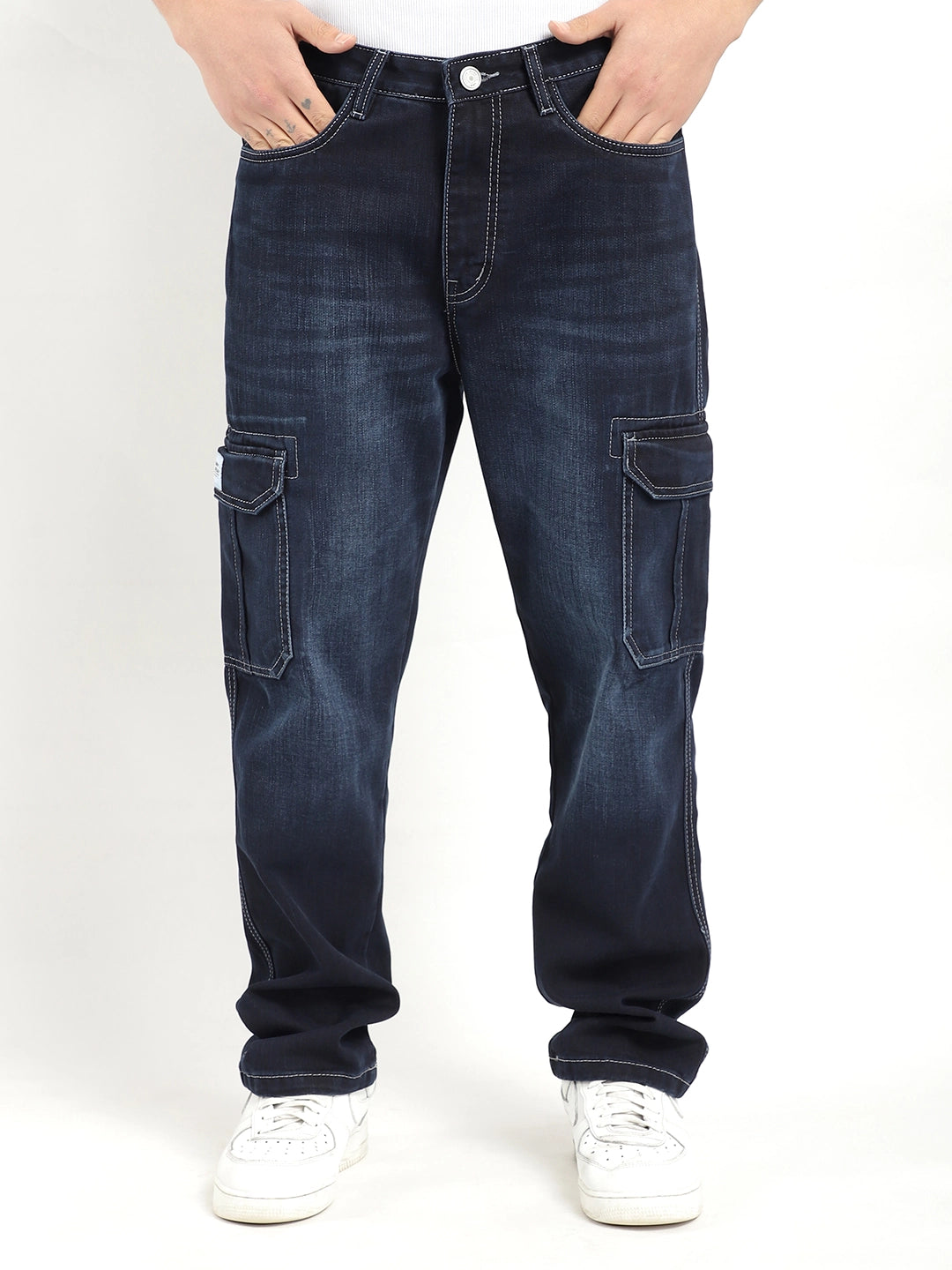 Blue Denim Cargo Men