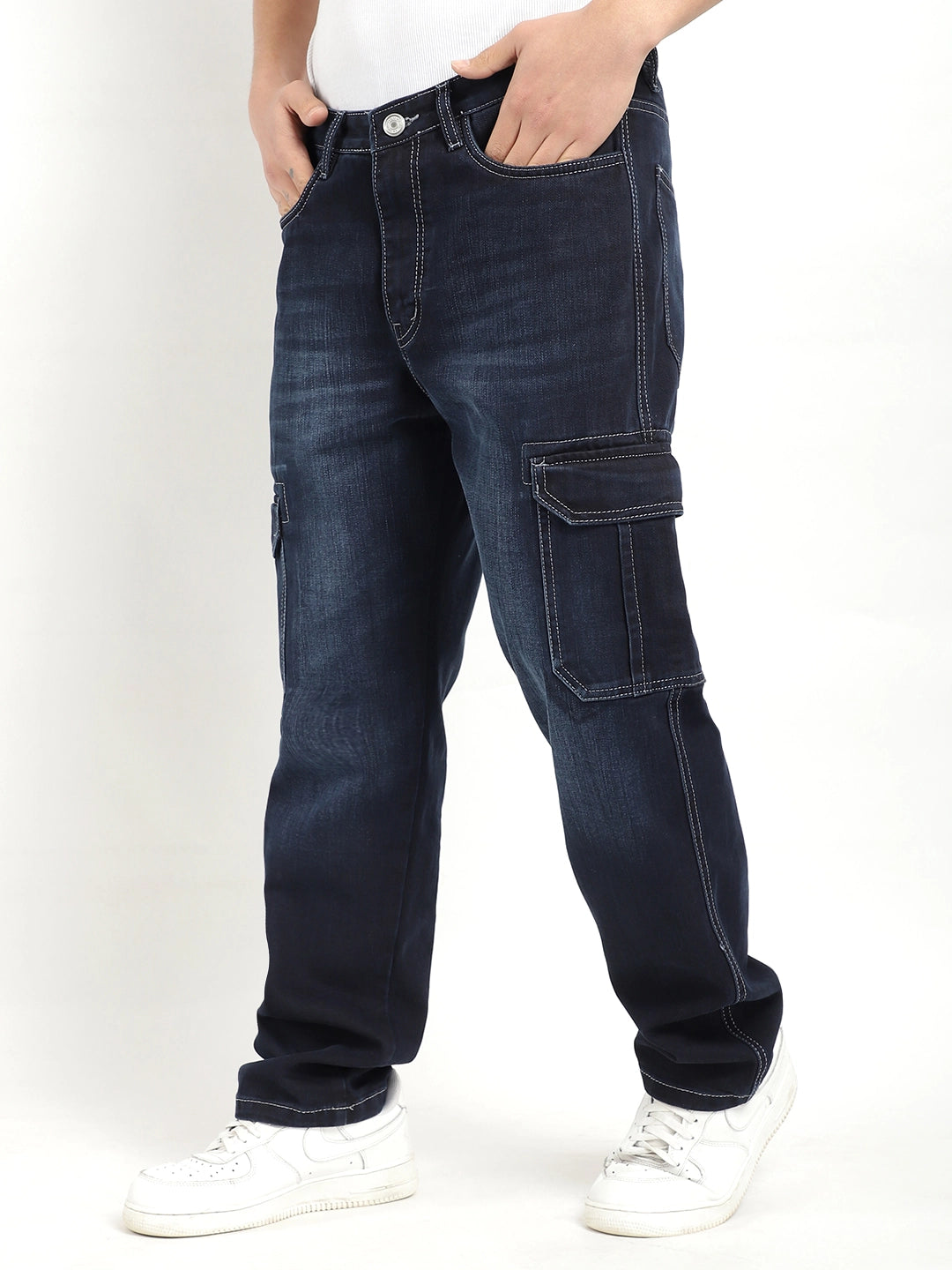Blue Denim Cargo Men