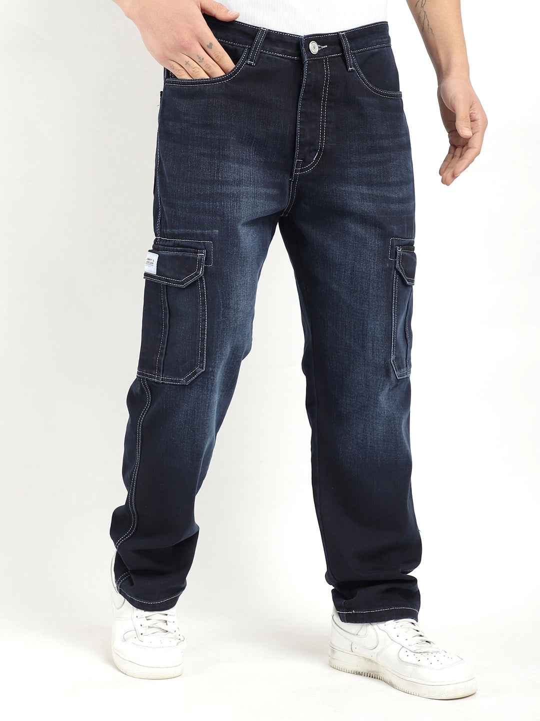 Blue Denim Cargo Men
