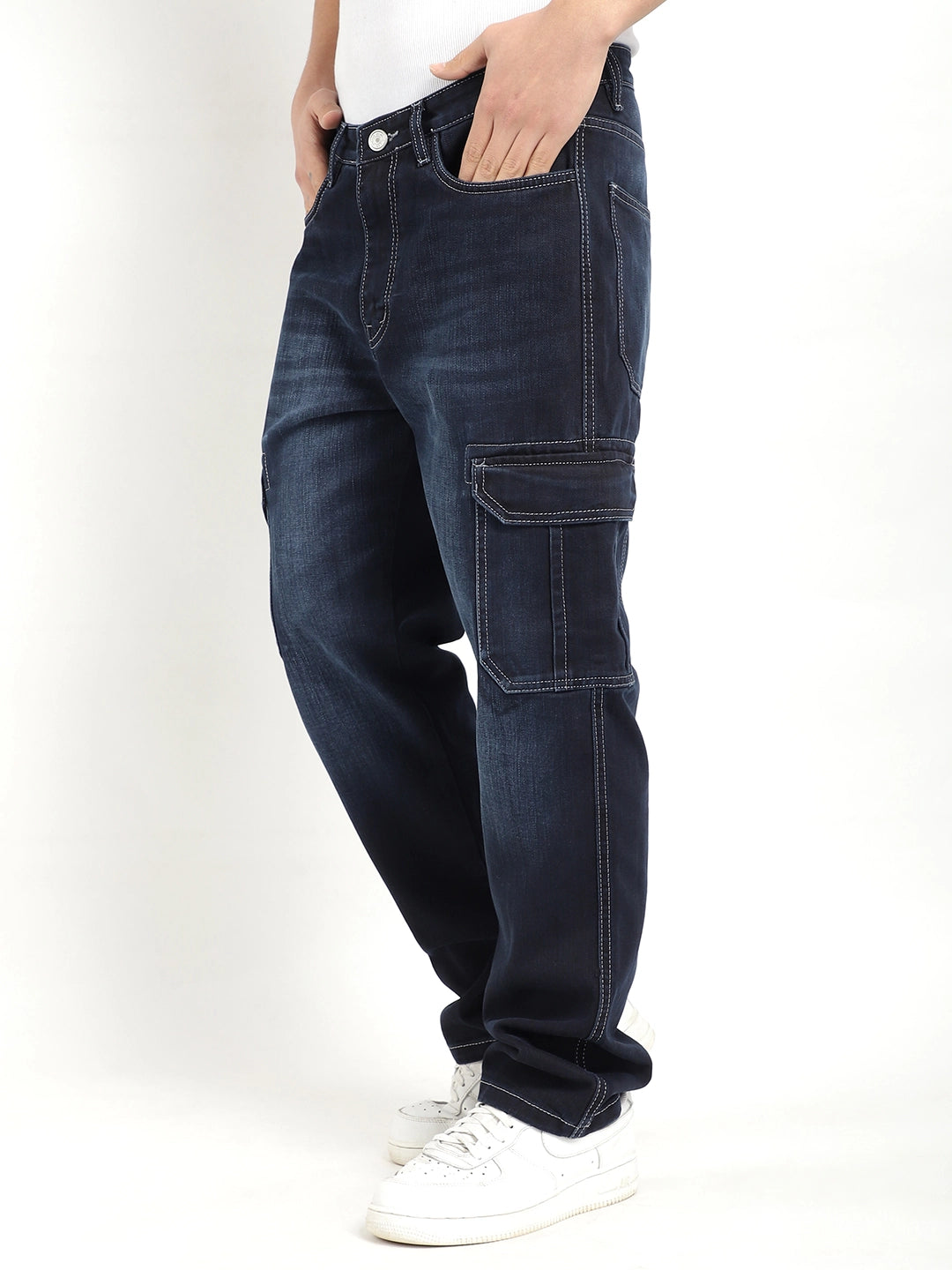 Blue Denim Cargo Men