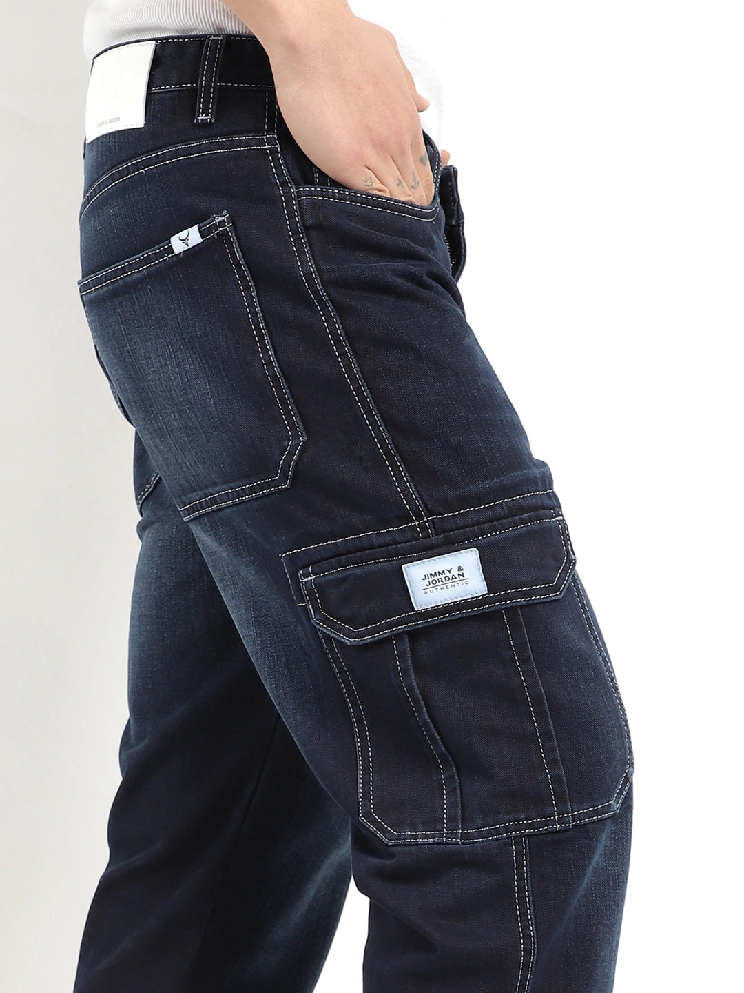 Blue Denim Cargo Men