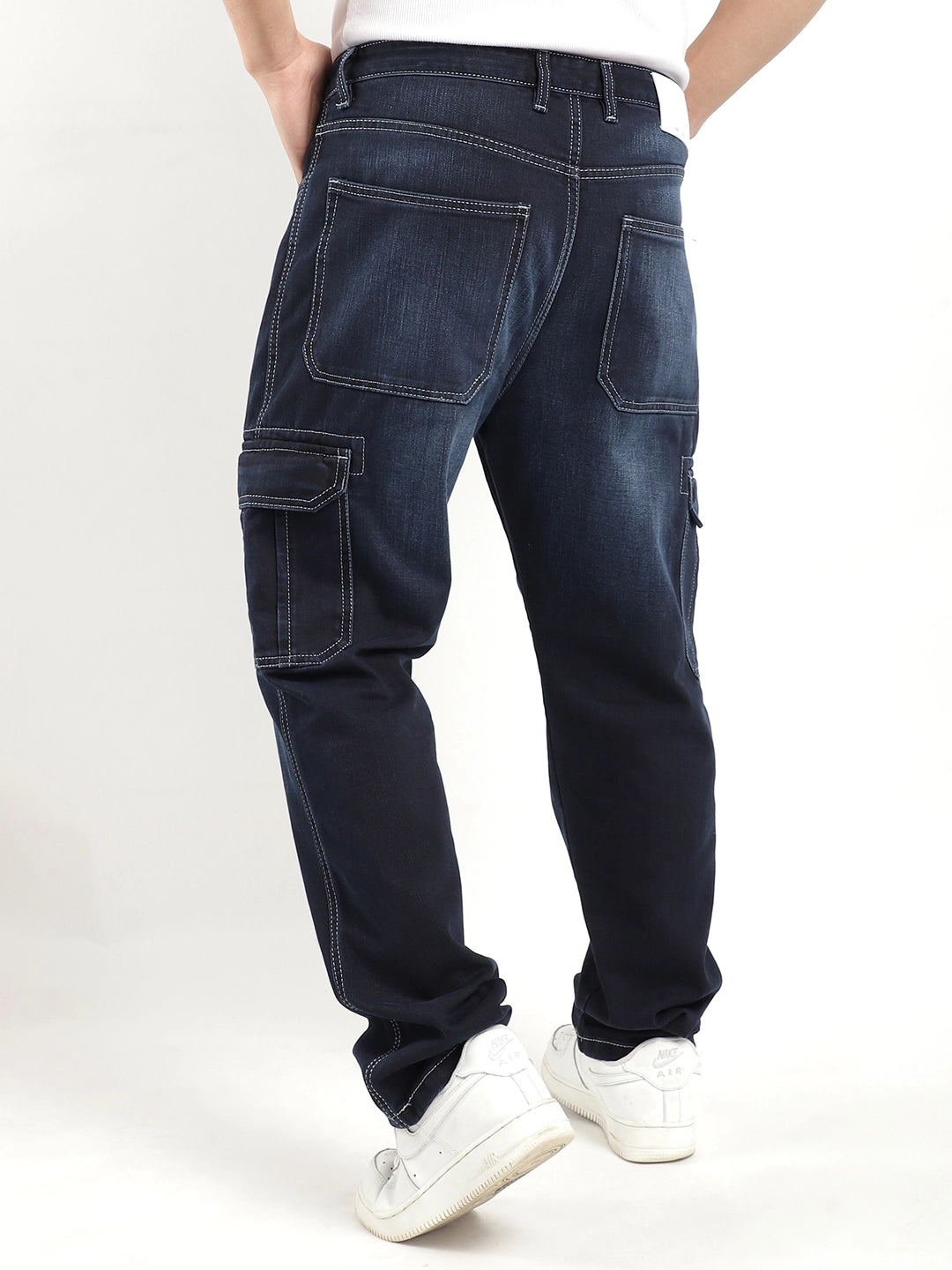 Blue Denim Cargo Men