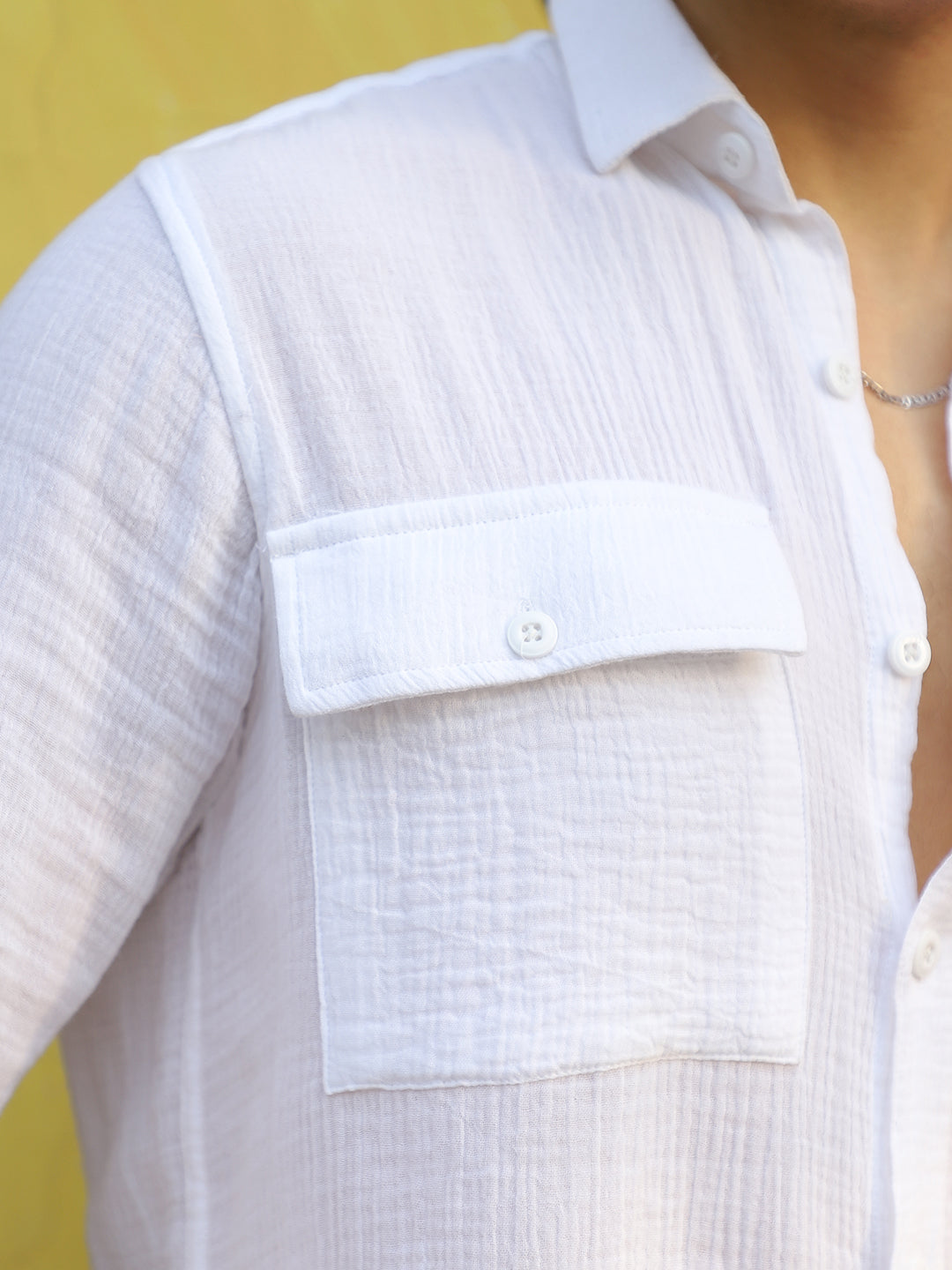 Vero Vibe Lucas Double Clothe White Shirt