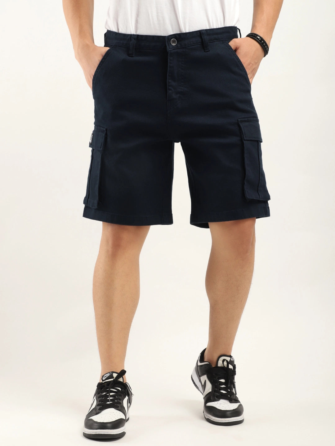 Fusion Navy Blue Cotton Shorts