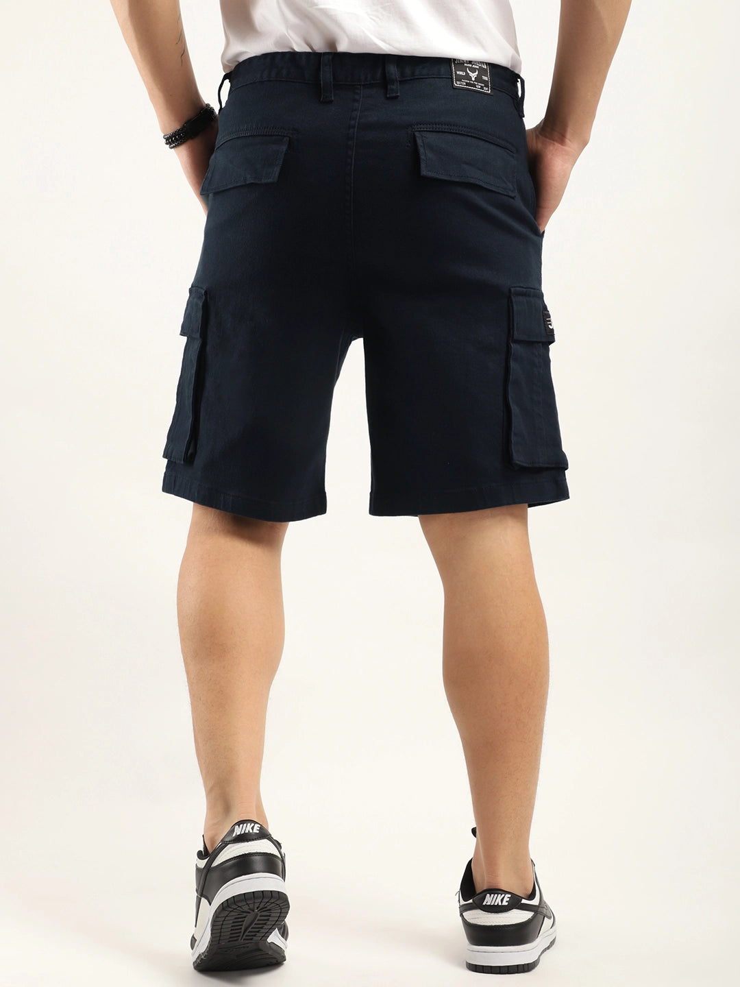 Fusion Navy Blue Cotton Shorts