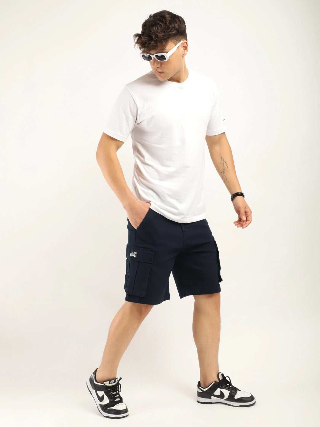 Fusion Navy Blue Cotton Shorts