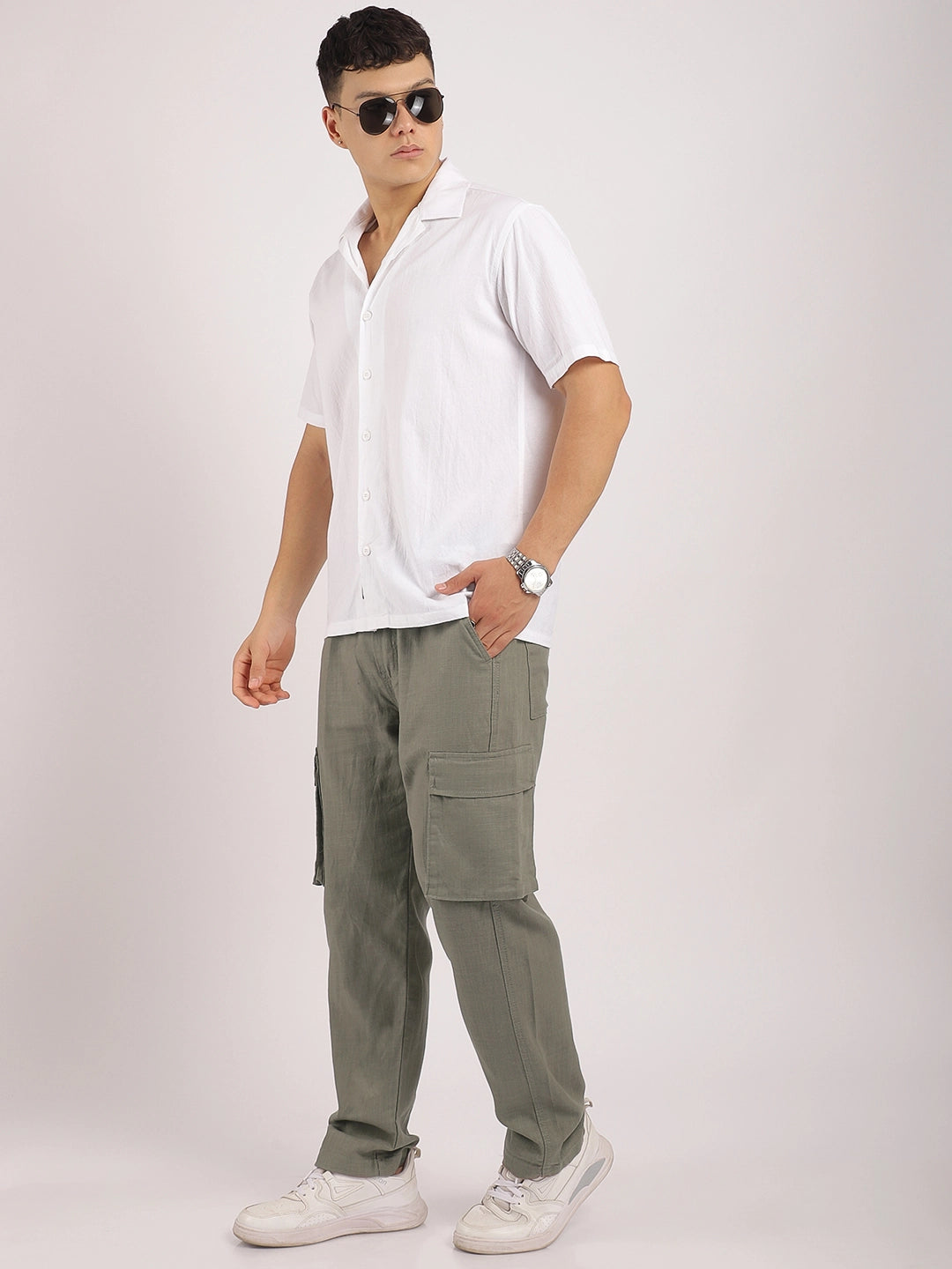 Desert Light Steel Grey Linen Cargo