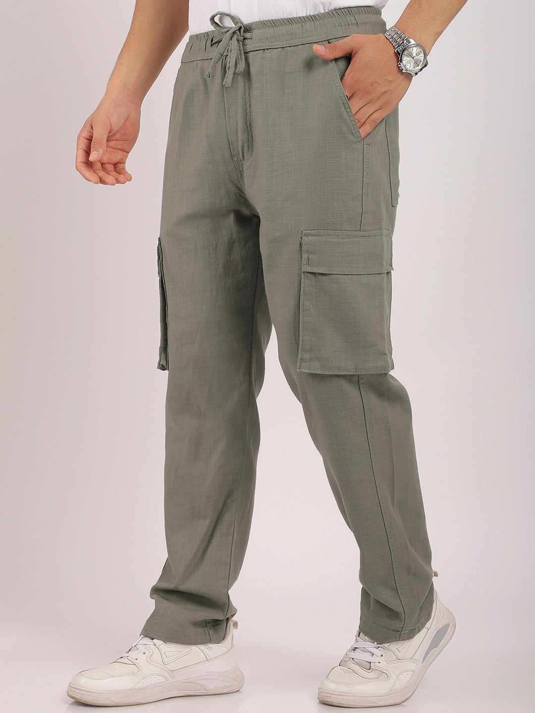 Desert Light Steel Grey Linen Cargo