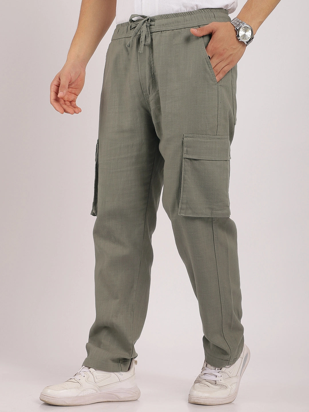 Desert Light Steel Grey Linen Cargo