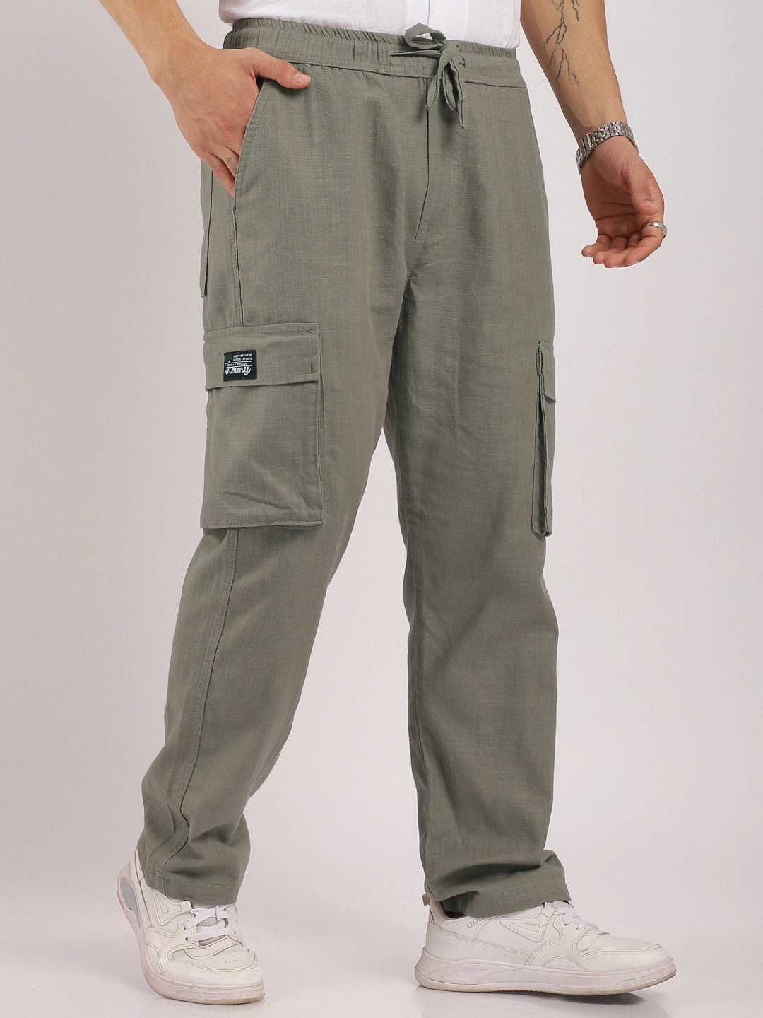 Desert Light Steel Grey Linen Cargo
