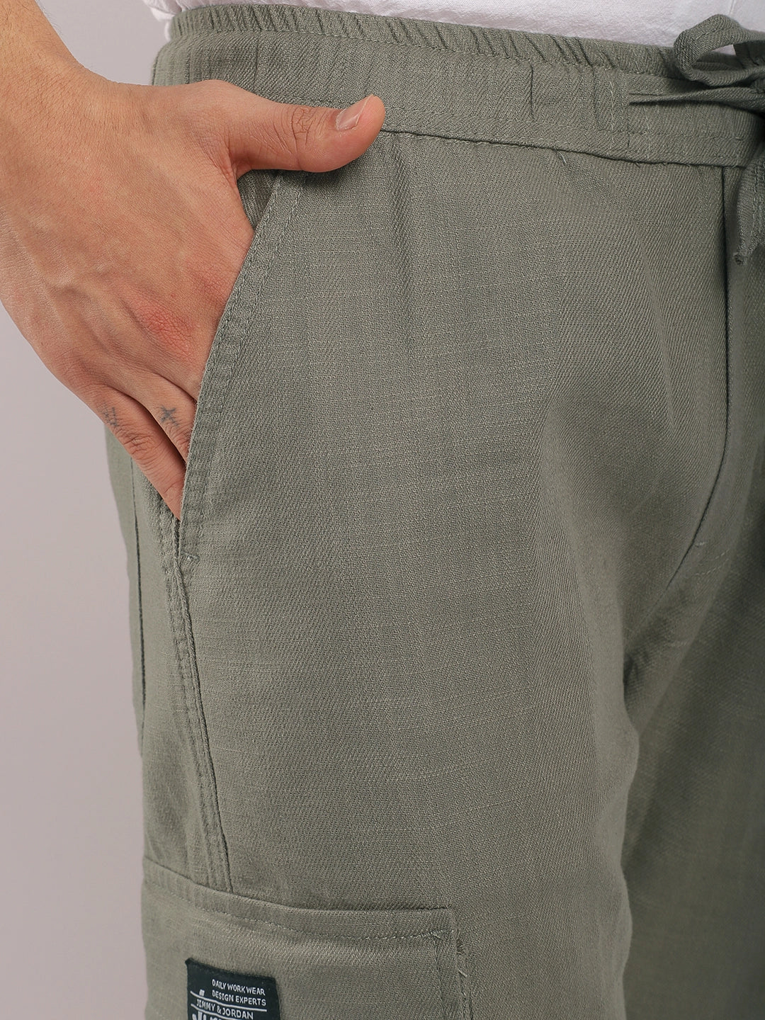 Desert Light Steel Grey Linen Cargo