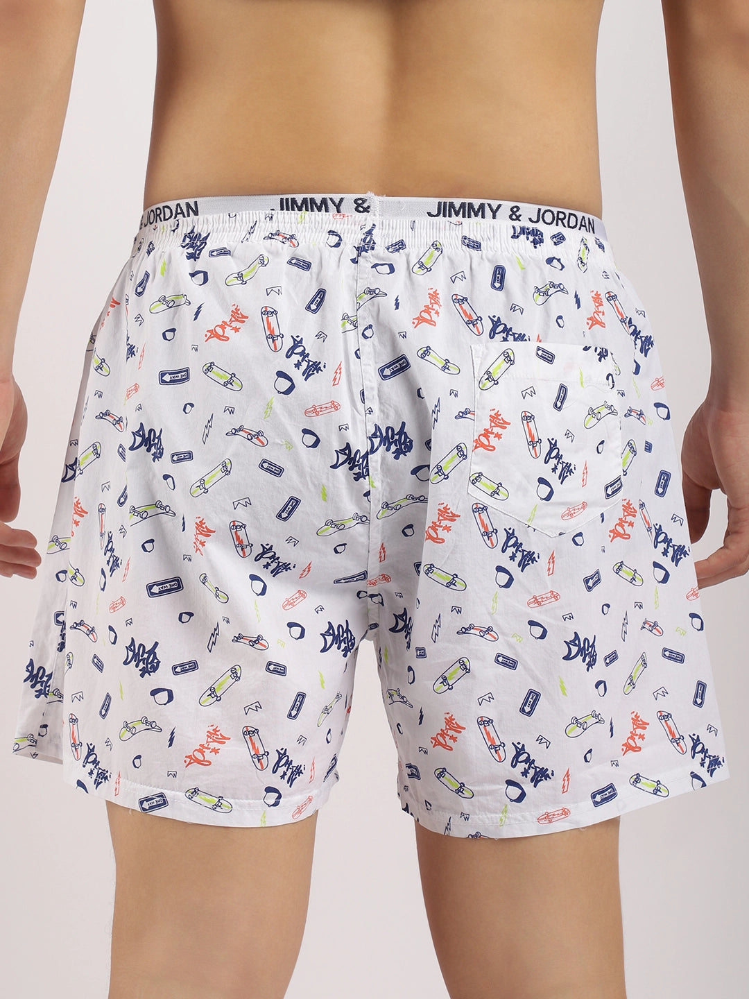 Play Boy Skate White Print Boxer