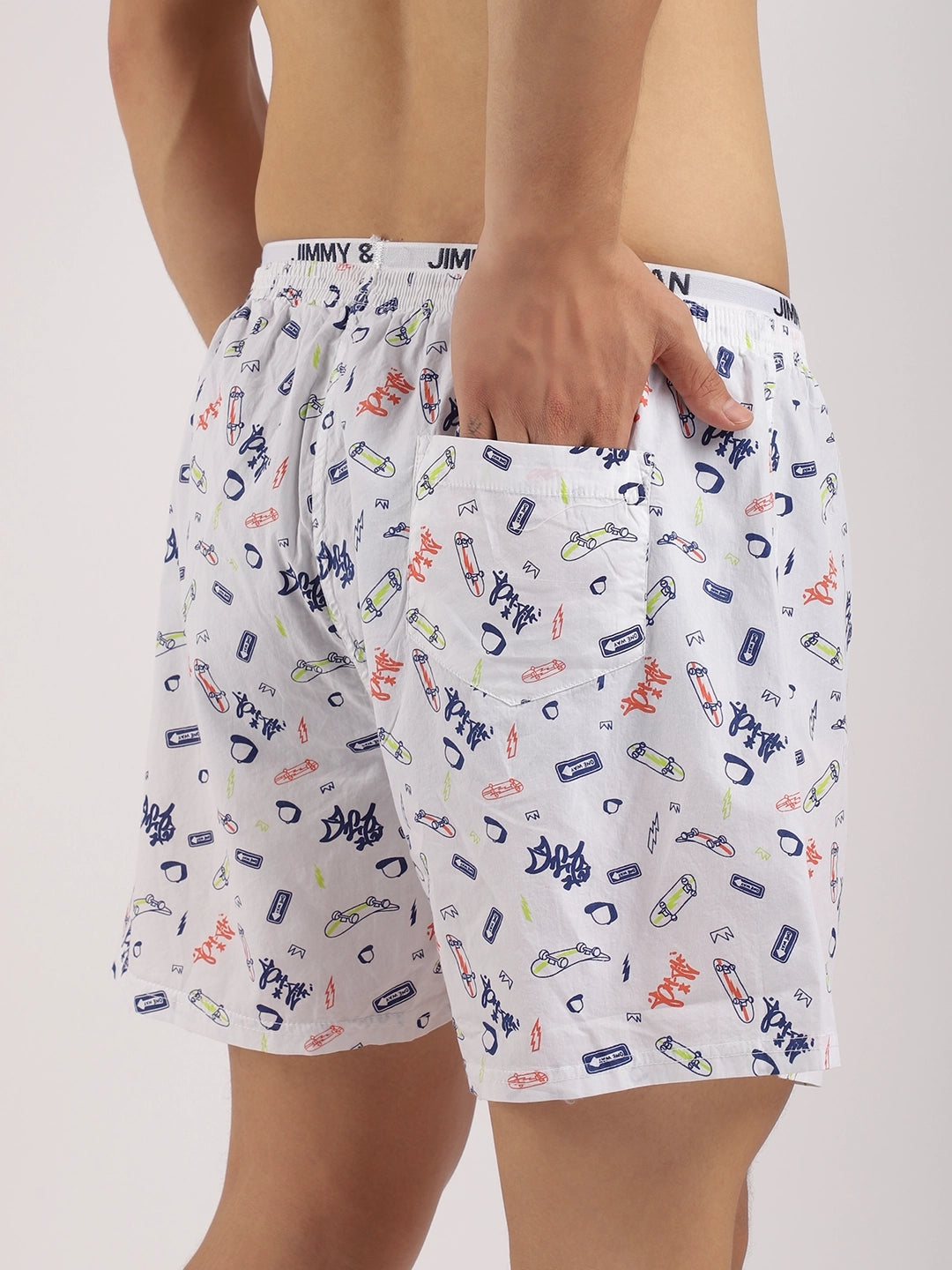 Play Boy Skate White Print Boxer