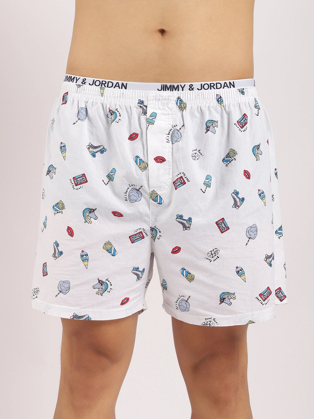 Good Luck White Print Boxer