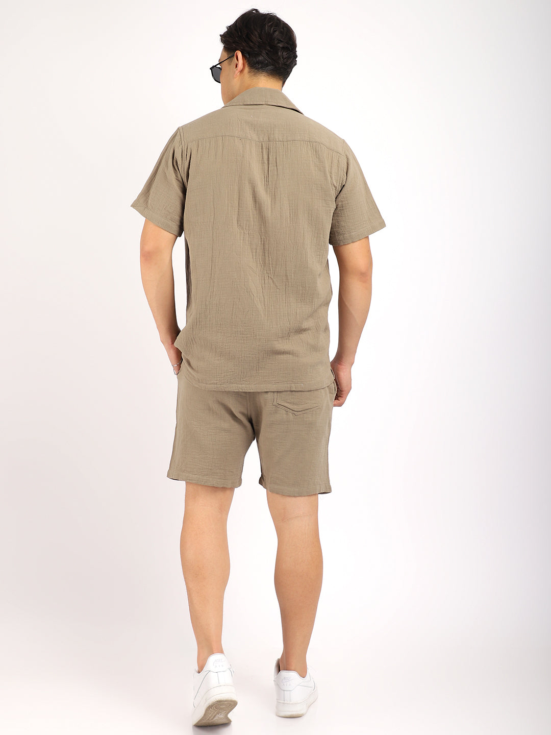 Vero Vibe Lucas Double Clothe Moss Green Co-Ord Set