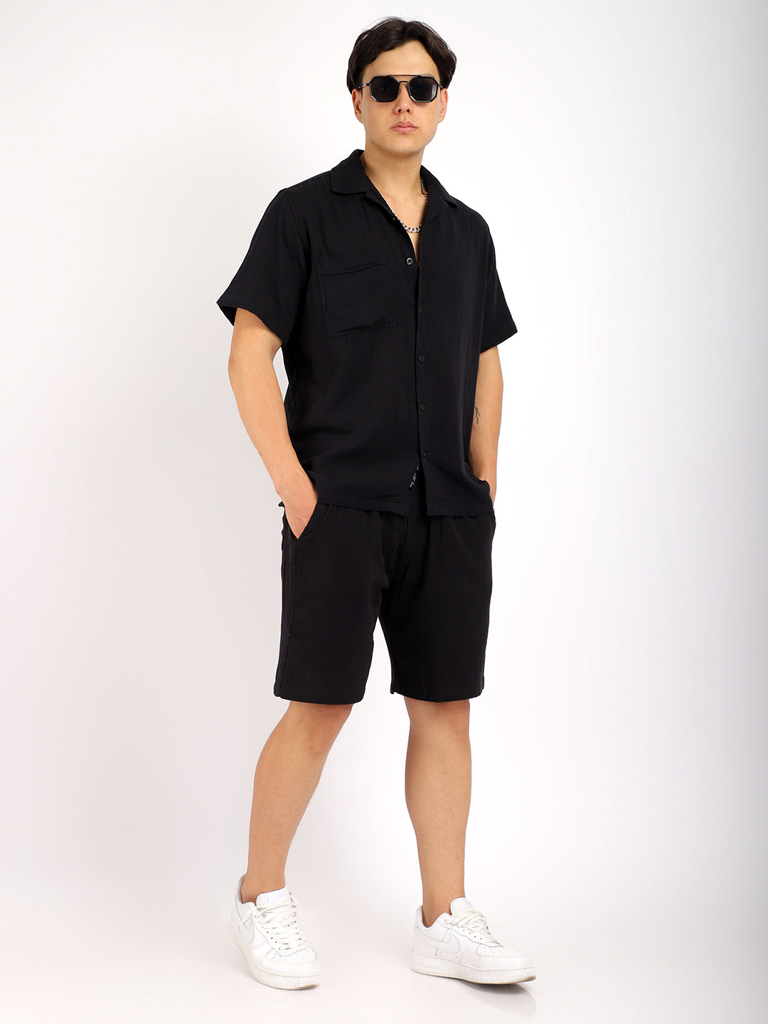 Vero Vibe Lucas Double Clothe Black Co-Ord Set
